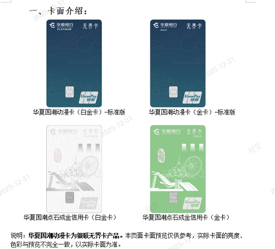 华夏国潮动漫信用卡