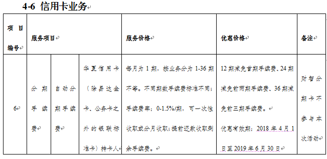 关于华夏信用卡开展自动分期促销活动的公告